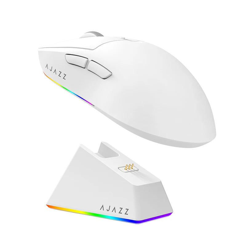 Mouse da gioco wireless Tri-mode AJ139-V2-MC cablato/2,4 GHz/BT con base di ricarica magnetica Chipset da gioco PAW3311 12000 DPI max