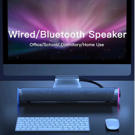Altoparlante cablato per computer 4D Barra Bluetooth Suono stereo Subwoofer Altoparlante soundbar surround per MacBook Laptop Notebook Gioco per PC