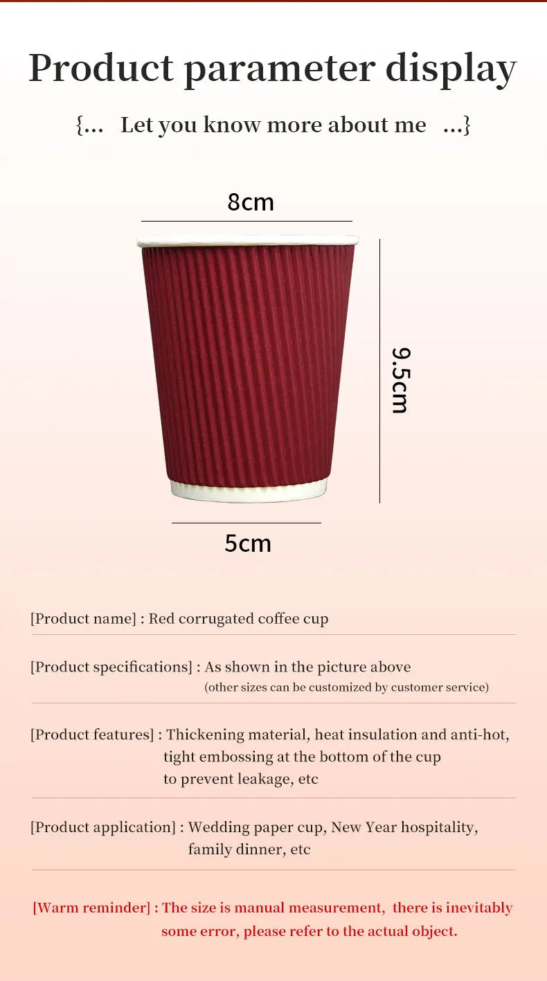 30 Tazze Da Caffè Monouso Da 8 Oz A Doppia Parete In Cartone Ondulato Con Coperchio