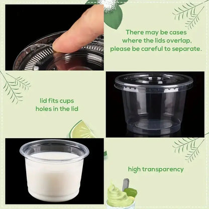 Set Da 50 Bicchieri Di Plastica Con Coperchi Da 5,5 Oz Per Bevande Gelato Zuppe Snack E Dessert