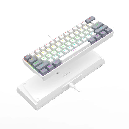 Tastiera meccanica da gioco cablata al 60% Mini layout ultra compatto retroilluminato RGB per giocatori PC/Mac e tipisti Design facile da viaggio