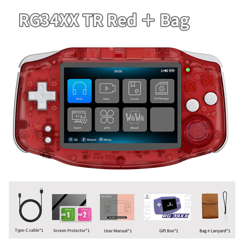 ANBERNIC RG 34XX Console di gioco portatile Schermo IPS 720*480 da 3,4 pollici Linux 64 bit 3500 mAH Bluetooth RG34XX Lettori di videogiochi retrò