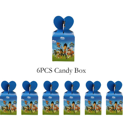 NUOVO Paw Patrol Compleanno Forniture Bomboniere Buon Compleanno Paw Patrol Kit di decorazioni per feste Piatto a palloncino Tazza Borsa regalo Adesivo per bambini