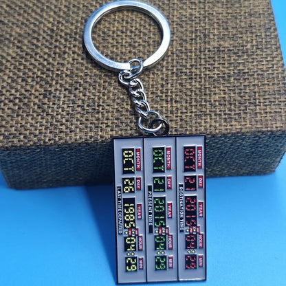 Portachiavi Time Machine Smaltato Ritorno al Futuro Regalo per Appassionati di Fantascienza Classica