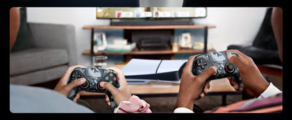 Controller per PS5 Pro/Slim/PC con RGB, Joystick Wireless per Giochi con Funzioni Marco/Turbo, Senza Drift, Effetto Hall, Tasti Posteriori Programmabili