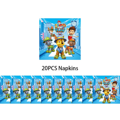 NUOVO Paw Patrol Compleanno Forniture Bomboniere Buon Compleanno Paw Patrol Kit di decorazioni per feste Piatto a palloncino Tazza Borsa regalo Adesivo per bambini