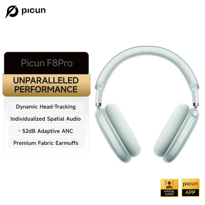 Picun F8 Pro Cuffie Bluetooth Wireless Cancellazione Attiva del Rumore Audio Spaziale 3D e Latenza Bassa
