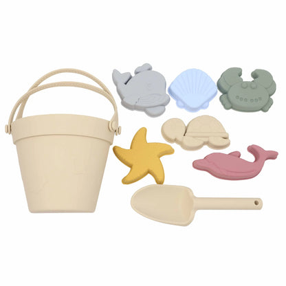 Set Giocattoli Da Spiaggia Per Bambini 8 Pezzi In Silicone Morbido Per Sabbia E Acqua