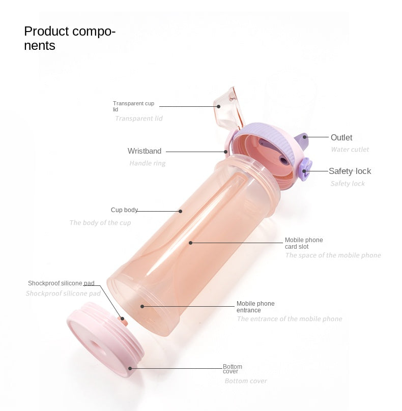 Bottiglia Con Scomparto Segreto Capacità Oltre 501 Ml In Plastica Alimentare Ecologica Resistente Al Congelatore