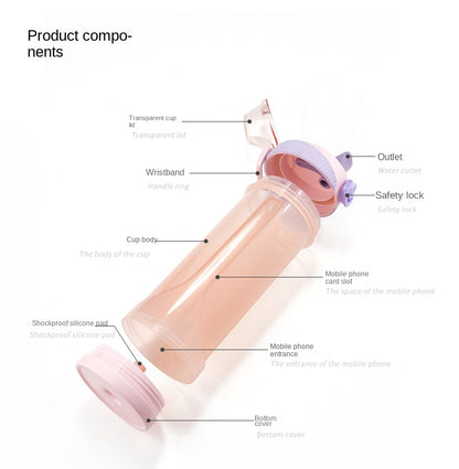 Bottiglia Con Scomparto Segreto Capacità Oltre 501 Ml In Plastica Alimentare Ecologica Resistente Al Congelatore