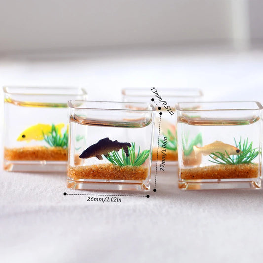 Acquario In Vetro Per Casa Delle Bambole Miniatura Scala 1:12 Ciotola Decorativa