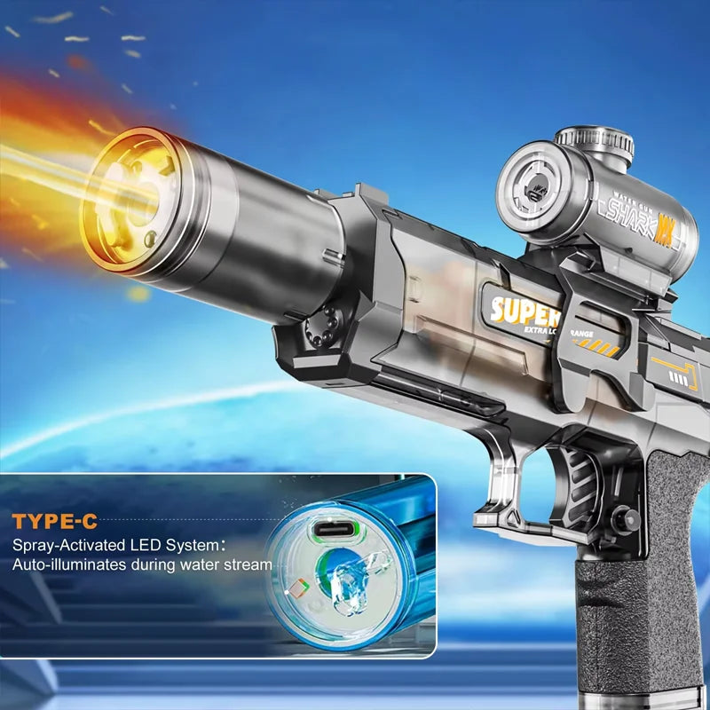 Pistola Ad Acqua Elettrica Luminosa A Lungo Raggio Per Esterni Gioco Estivo Per Adulti E Bambini