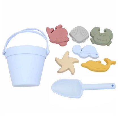 Set Giocattoli Da Spiaggia Per Bambini 8 Pezzi In Silicone Morbido Per Sabbia E Acqua