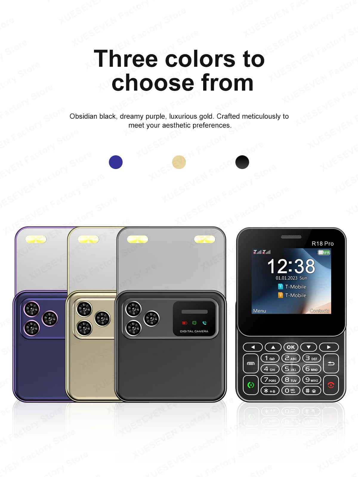 Telefono Mini Dual Sim Con Schermo Rotante Da 2,4 Pollici Slider Torcia E Funzione Blocco Contatti