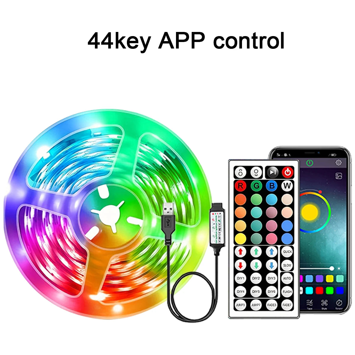 Strisce LED RGB Con Controllo App Nastro Flessibile 5m 10m 20m 30m Per Decorazione Camera Da Letto