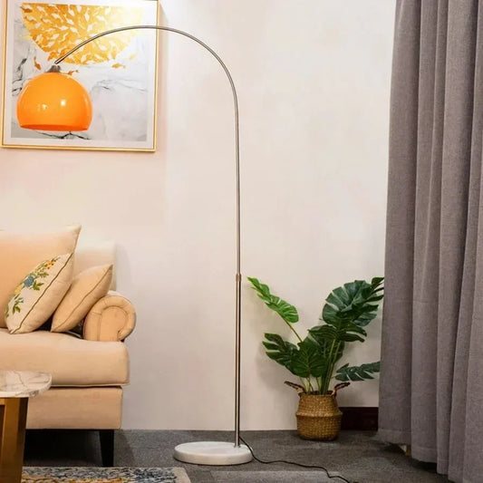 Lampada Da Terra Moderna Minimalista Nordica Led Con Supporto Lungo Bianco Arancione Per Soggiorno