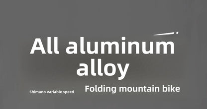 Bici Pieghevole Da Montagna Ultra Leggera Per Adulti Telaio Alluminio 18 Velocità Freno Disco Shimano