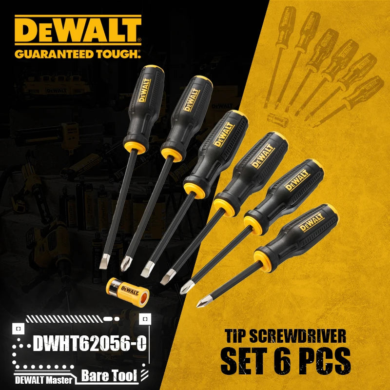 DeWalt Set Cacciaviti Con Punte In Acciaio Ad Alto Tenore Di Carbonio 6 Pezzi DWHT62056-0