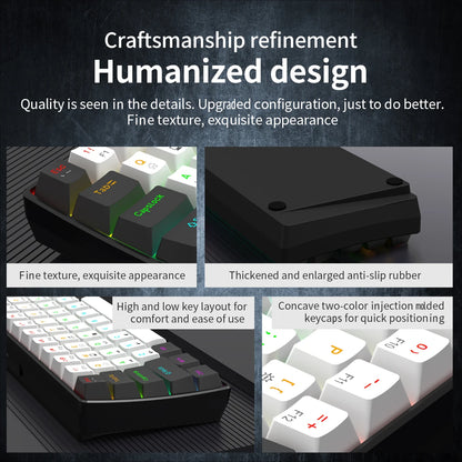Tastiera meccanica da gioco cablata al 60% Mini layout ultra compatto retroilluminato RGB per giocatori PC/Mac e tipisti Design facile da viaggio