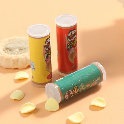 Set Tre Pezzi Patatine In Bottiglia Miniatura Scala Uno Dodici Per Casa Delle Bambole Cibo Giocattolo