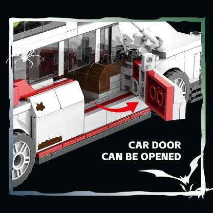 Mini Auto da Corsa Fantasma in Blocchi da Costruzione, 562 Pezzi, Modello MOC, Mattoncini per Auto, Giocattolo Fai-da-Te per Bambini e Adulti, Regalo di Halloween, Natale, Compleanno