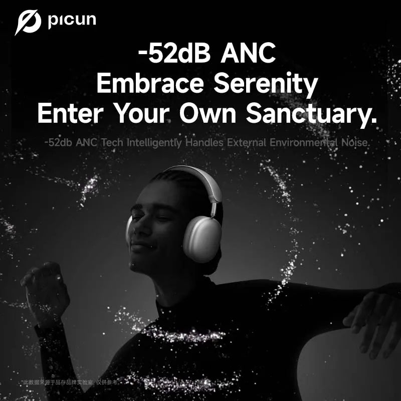 Picun F8 Pro Cuffie Bluetooth Wireless Cancellazione Attiva del Rumore Audio Spaziale 3D e Latenza Bassa