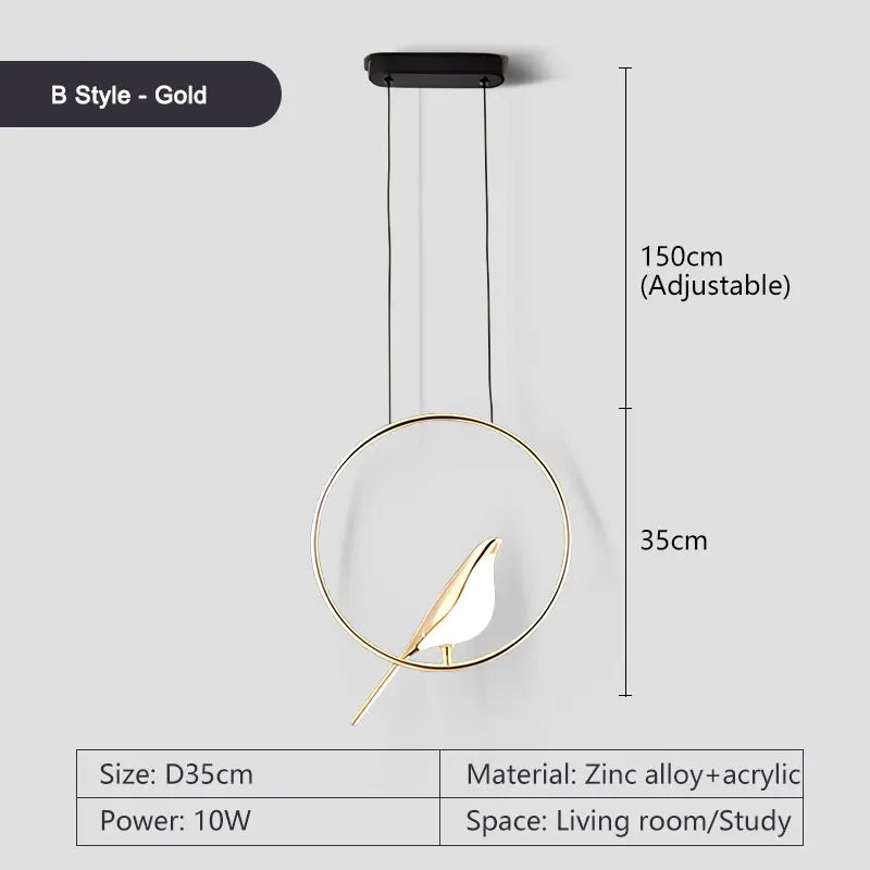Lampada Sospensione Led Argento Dorato Interni Design Moderno Per Letto e Soggiorno Alimentazione AC 85 265 Volt