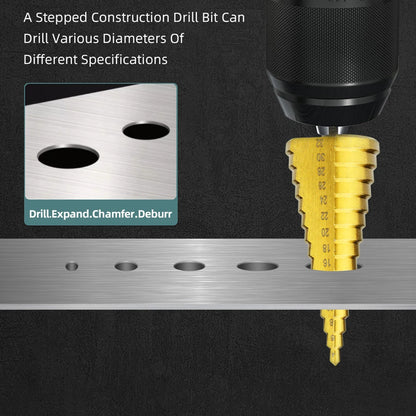 Set Punte Gradino Titanio HSS 4-12, 4-20, 4-32 Mm Per Metallo E Legno Utensili Da Trapano Di Precisione