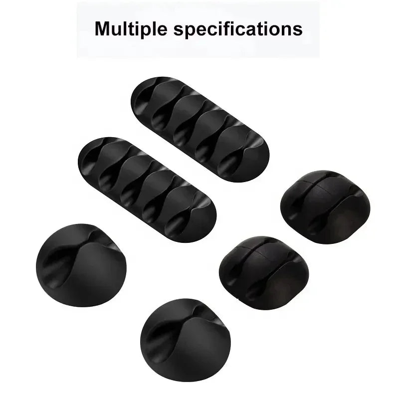 VIKEFON Cavo Cavo Organizzatore di cavi Avvolgicavo USB in silicone Clip di gestione Autoadesive per Mouse Tastiera Auricolare per iPhone