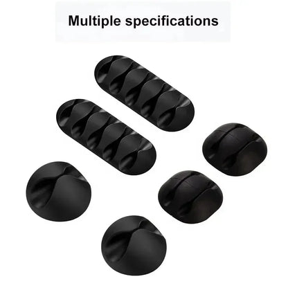 VIKEFON Cavo Cavo Organizzatore di cavi Avvolgicavo USB in silicone Clip di gestione Autoadesive per Mouse Tastiera Auricolare per iPhone