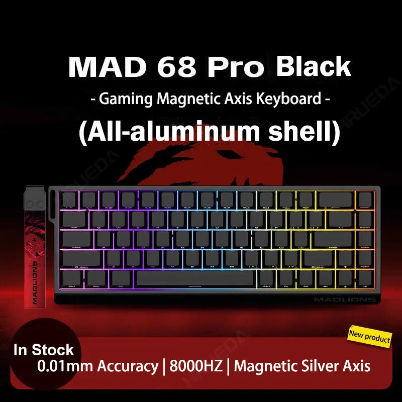 MADLIONS Mad 60he Mad60HE Mad 68HE Tastiera meccanica Interruttore magnetico Wired Hot Swap 8K Velocità di traina Tastiera da gioco personalizzata