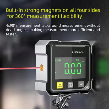 Goniometro Digitale Magnetico Con Inclinometro Laser E Livella Elettronica Per Misurazione Pendenza