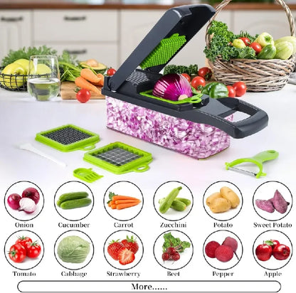 Tritatutto Multifunzione 16 In 1 Con Impugnatura Grattugia Affettatrice Verdure Utensile Cucina