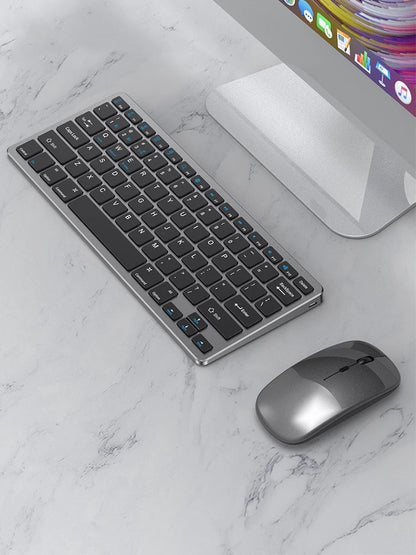 Set tastiera e mouse wireless 2.4G, combo tastiera e mouse Bluetooth 5.0, 2 modalità, mini tastiera e mouse per accessori PC portatili