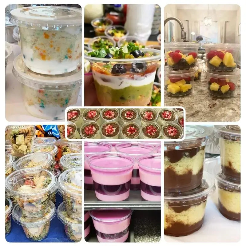 Set Da 50 Bicchieri Di Plastica Con Coperchi Da 5,5 Oz Per Bevande Gelato Zuppe Snack E Dessert