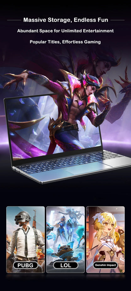 LENO NUOVO Laptop da 15.6 pollici Intel Core i9-9900 32GB 2TB Windows 11 Computer da gioco PC Gamer per ufficio Notebook ultra sottile 1920*1080 HD
