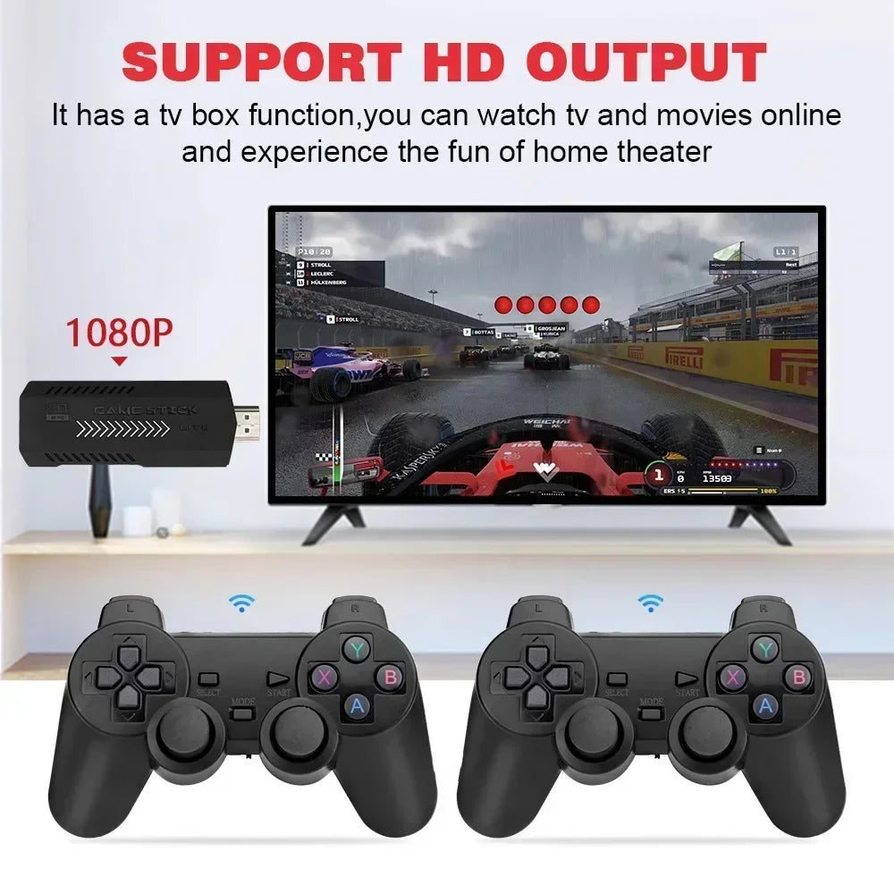 X2 Plus Game Stick 4K HD 2.4G Retro Console per videogiochi Controller wireless TV 50 Emulatore per giochi PS1/N64/DC 128G