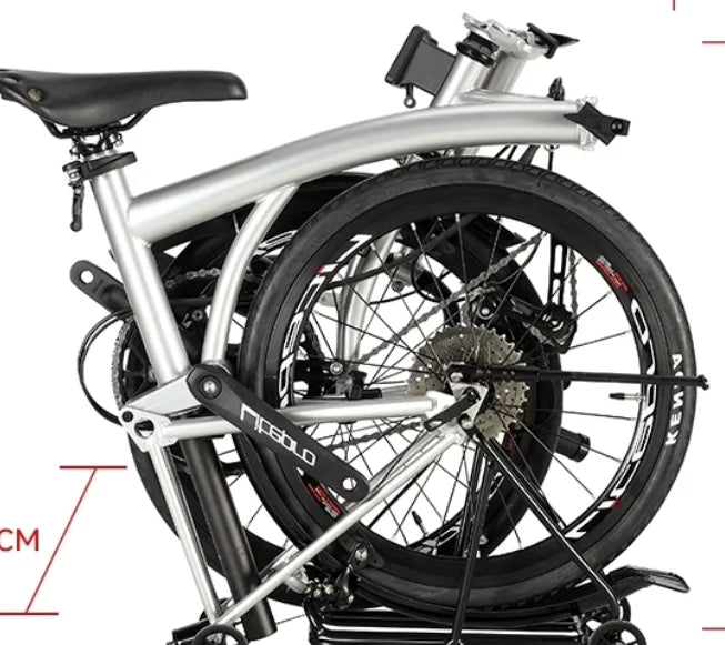 Bicicletta Pieghevole 20 Pollici Da Donna Leggera A 9 Velocità Portatile E Retrò
