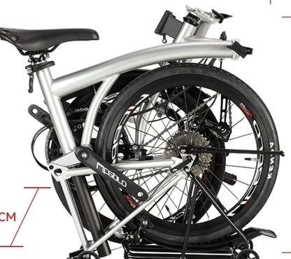 Bicicletta Pieghevole 20 Pollici Da Donna Leggera A 9 Velocità Portatile E Retrò