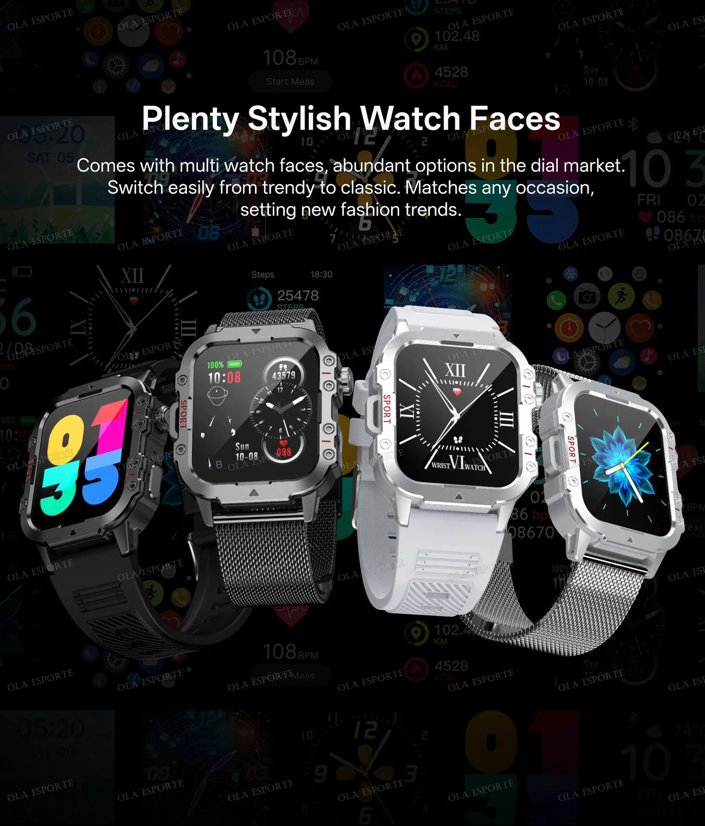 2025 Nuova Torcia Elettrica Militare Astuto Della Vigilanza Degli Uomini IP68 5ATM Sport All'aria Aperta Fitness Tracker Monitor di Salute 1.44 Pollici BT Chiamata Smartwatch