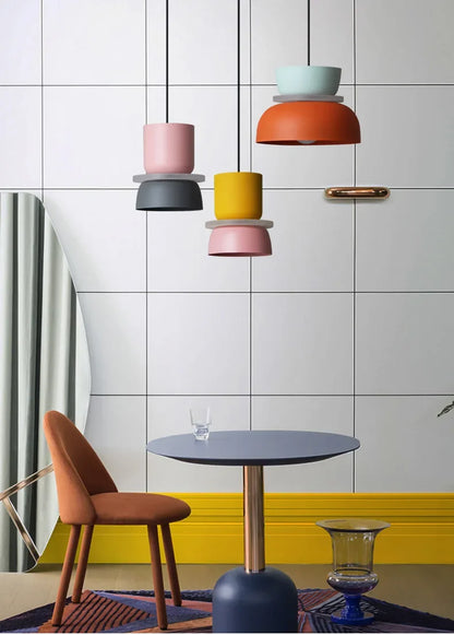 Lampada A Sospensione Macaron Nordico In Ferro Nero Design Moderno Per Soggiorno E Sala Da Pranzo
