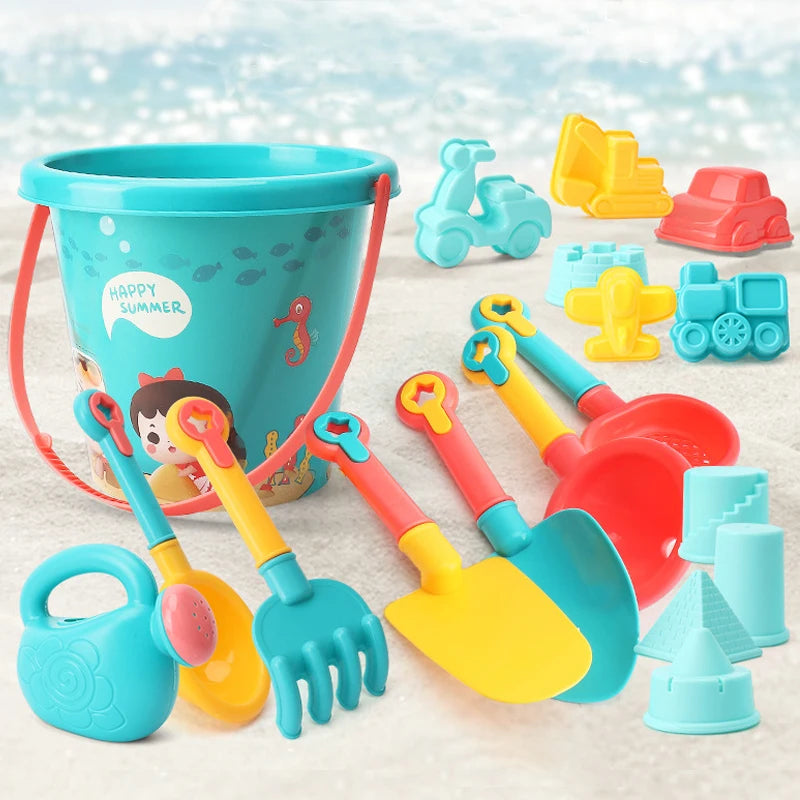 Set Giochi Spiaggia Per Bambini Con Secchiello E Paletta Per Sabbia E Attrezzi Da Acqua Estivi