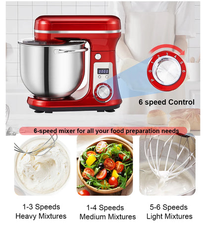 Robot Da Cucina Biolomix BM601 Con Ciotola In Acciaio Da 6 L, 1200 W, 6 Velocità, Testa Inclinabile