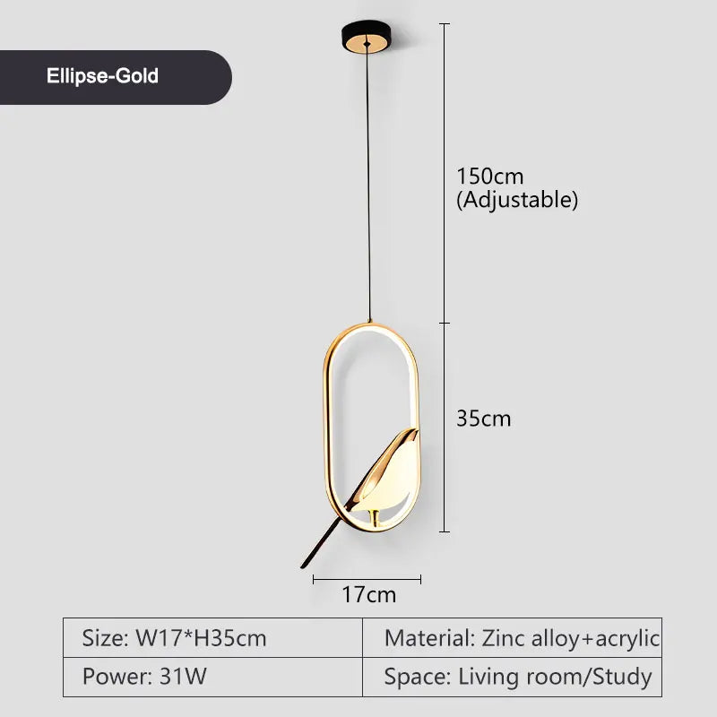 Lampada Sospensione Led Argento Dorato Interni Design Moderno Per Letto e Soggiorno Alimentazione AC 85 265 Volt