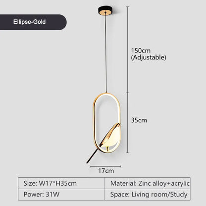 Lampada Sospensione Led Argento Dorato Interni Design Moderno Per Letto e Soggiorno Alimentazione AC 85 265 Volt