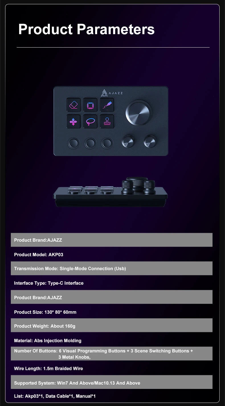 Pannello Di Controllo Desktop Programmabile Con Pulsanti Macro Personalizzabili Mini Tastiera Per Scenari Multipli