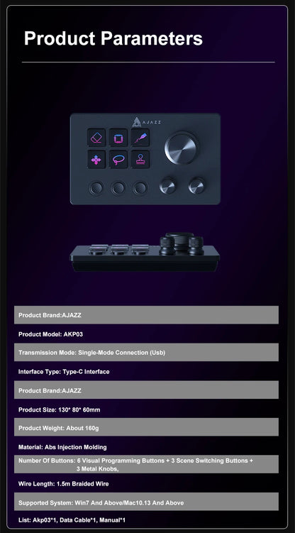 Pannello Di Controllo Desktop Programmabile Con Pulsanti Macro Personalizzabili Mini Tastiera Per Scenari Multipli