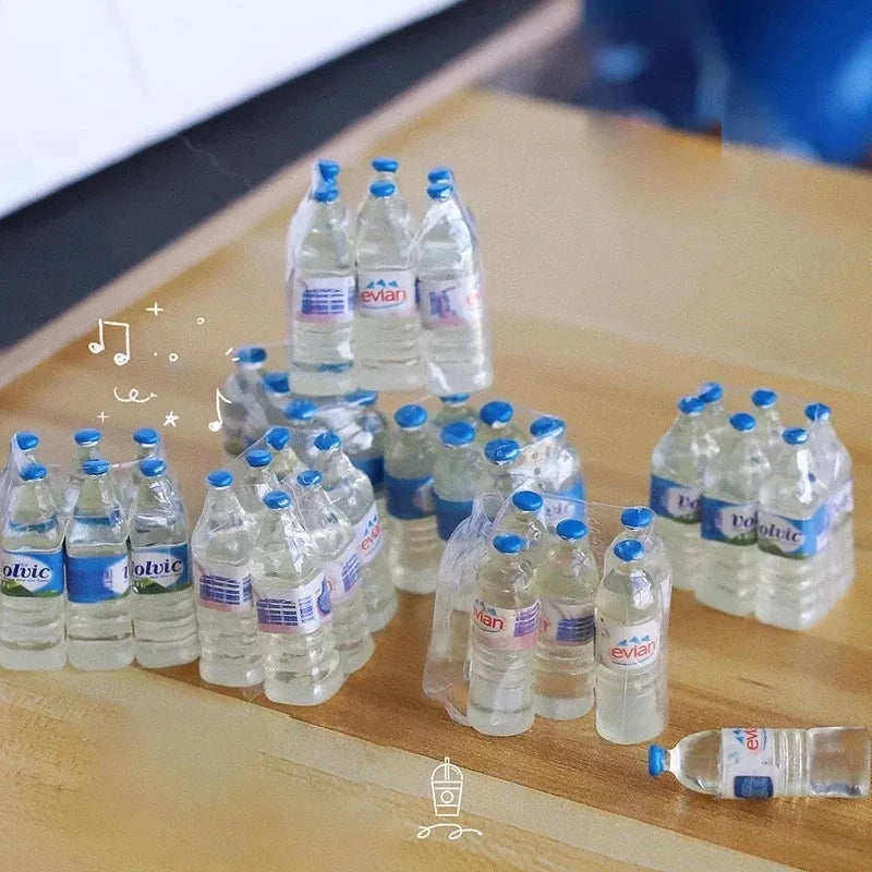 1:12 Casa delle bambole Mini Simulazione Bottiglia d'acqua minerale Modello Casa delle bambole fai da te Accessori per la decorazione della casa Bambini Giochi di imitazione Giocattoli