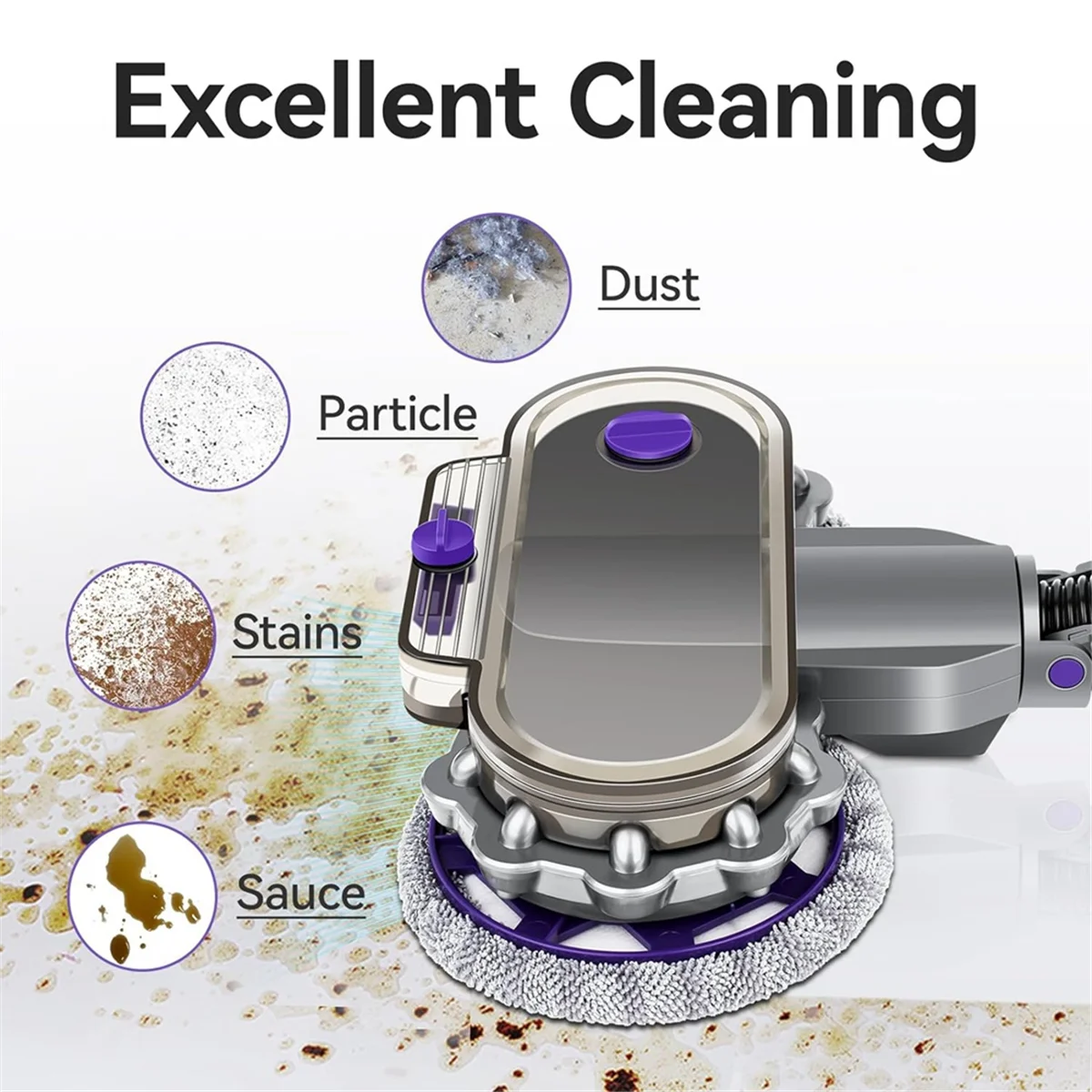 Testa di pulizia ad alta efficienza per Dysons V7 V8 V10 V11 V15 aspirapolvere testa Mop asciutta e bagnata con acqua Trank