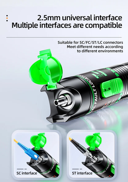 Penna Luce Verde e Rossa In Fibra Ottica Ricaricabile Con Tester 15 mW 30 mW 50 mW 100 mW